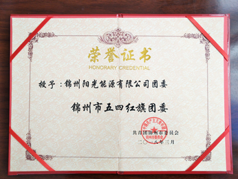 2018授予:團(tuán)委錦州市五四紅旗團(tuán)委